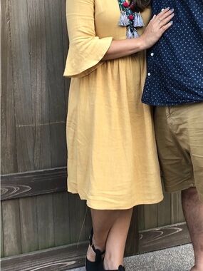 Mustard Yellow Women's Babydoll Tunic Dress - Unbranded